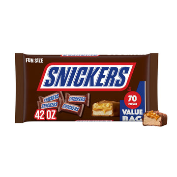 SNICKERS Milk Chocolate Candy Bars, Fun Size, 70 pcs.
