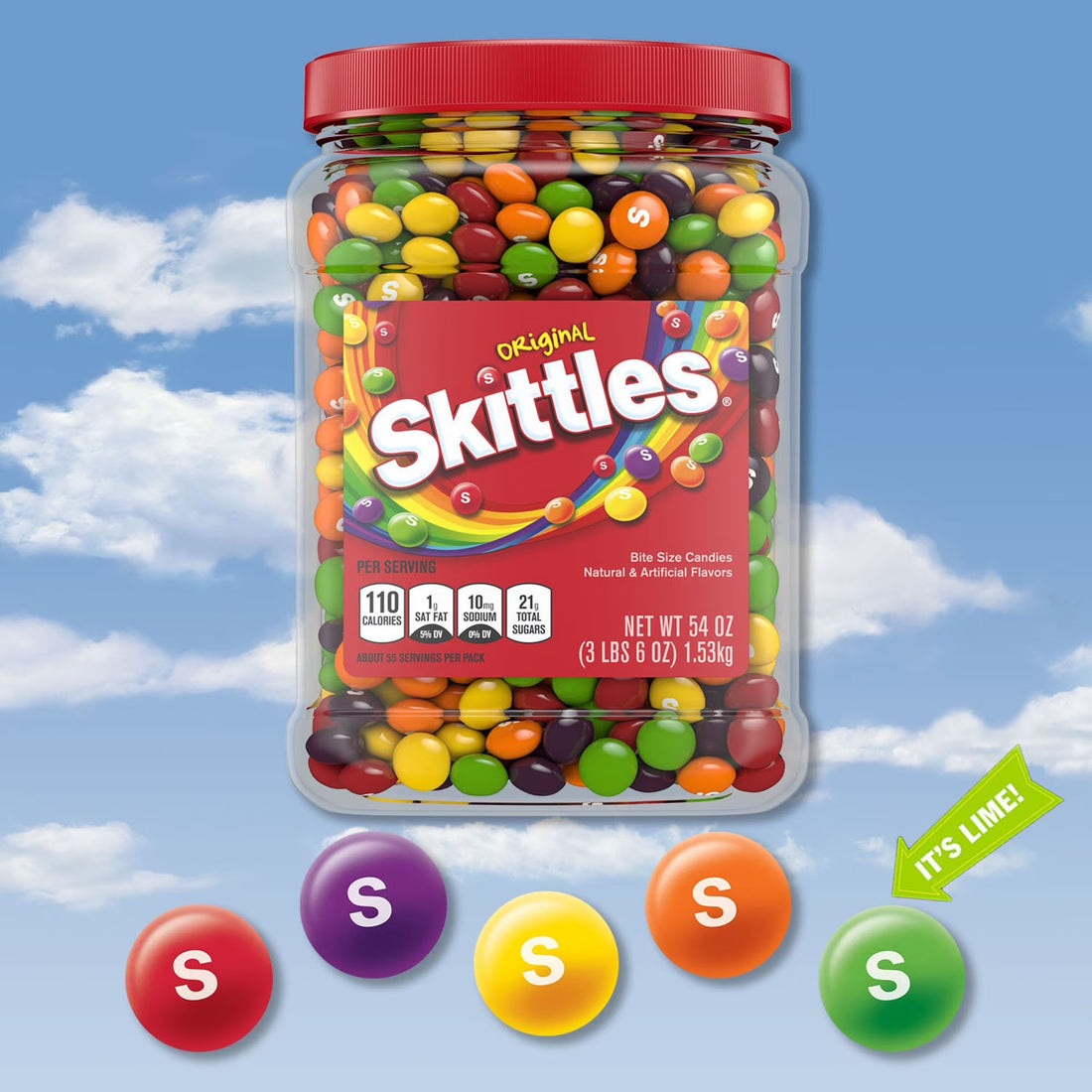 Skittles Original Chewy Candy Bulk Jar, 54 oz.
